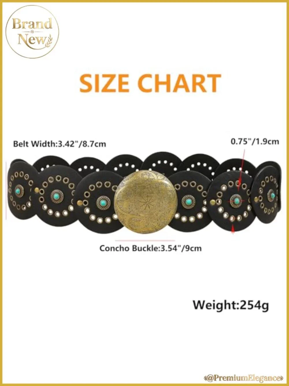 PU Leather Western Concho Disc Belt Adjustable Cowgirl Boho Wide Waist Belt for